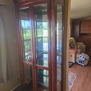 Double door lighted curio cabinet