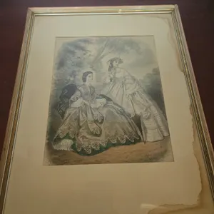 Antique framed hand colored lithograph