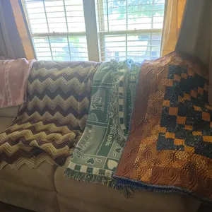 Assorted couch blanket throws