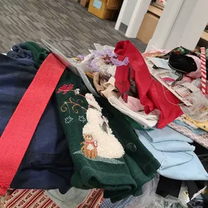 Extensive Assortment of Sewing Notions, Fabric Scraps, Yarn, and Trims from 2nd Shelf of the Bottom