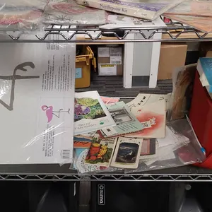 Ephemera, Craft Items, Cooler, and Collectibles from 2nd Shelf from Bottom of the 2nd Cart, Includin