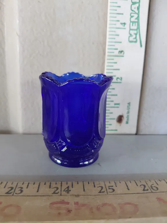 Vintage Cobalt Blue Glass Toothpick Holder