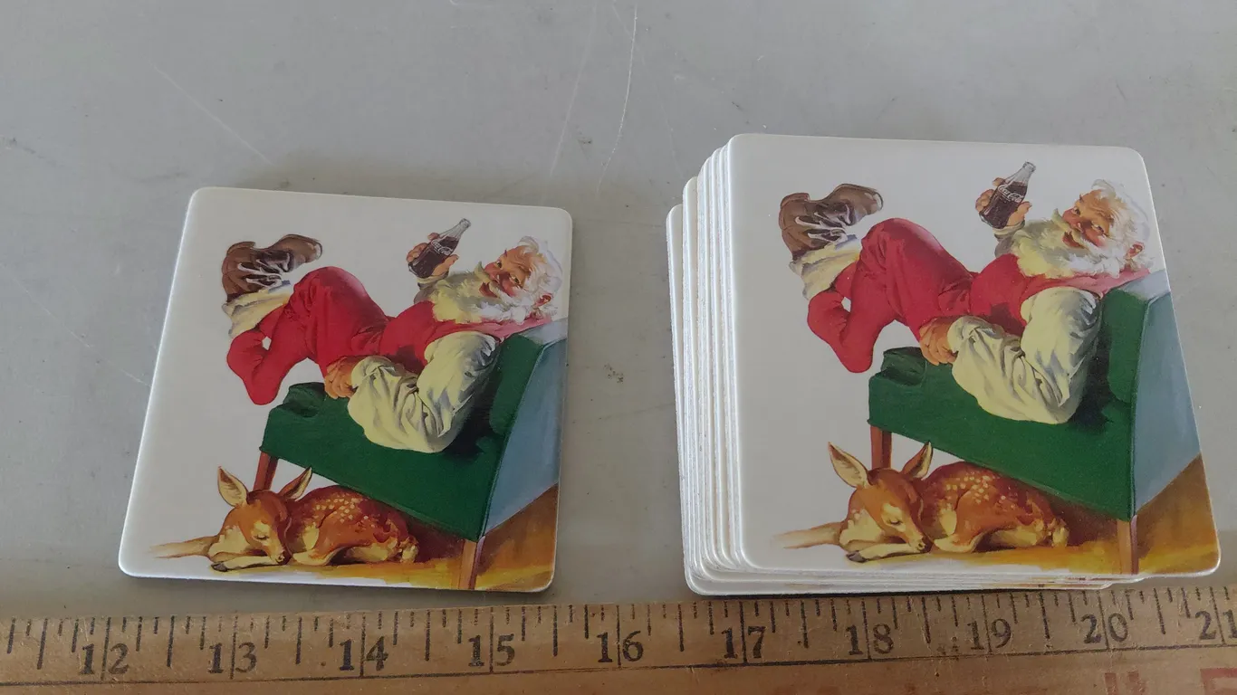 11 Vintage Santa Coca Cola Coasters