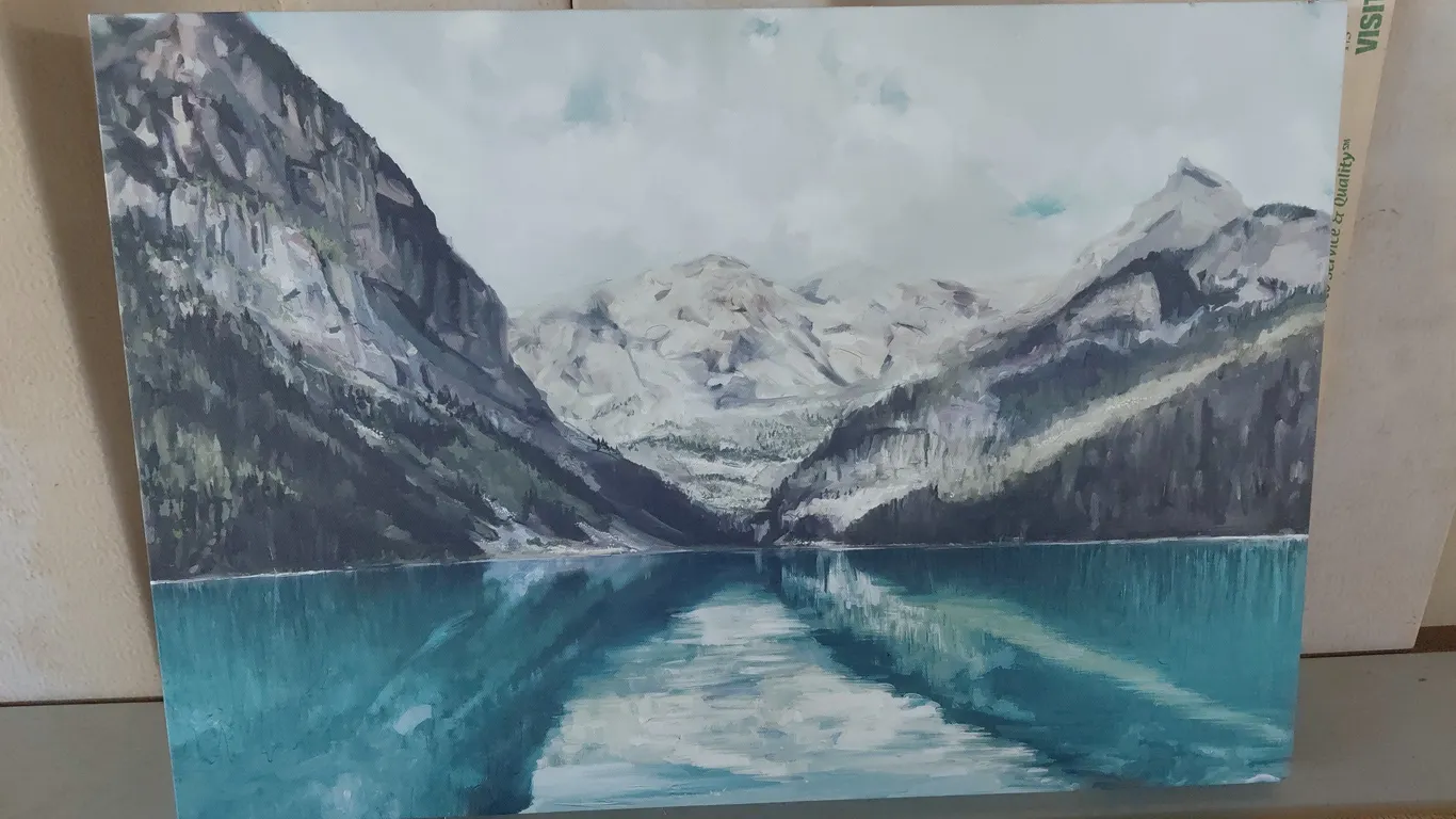 Mountain & Lake Canvas Print 23.5"X16"