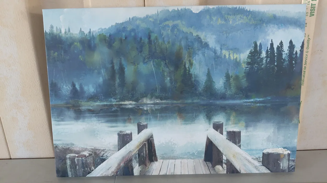 Mountain & Lake Canvas Print 23.5"X16"