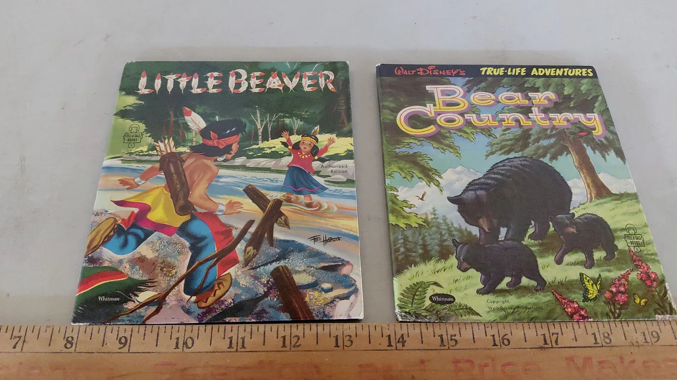 1954 Tell-A-Tale Books-Walt Disney Bear Country & Little Beaver