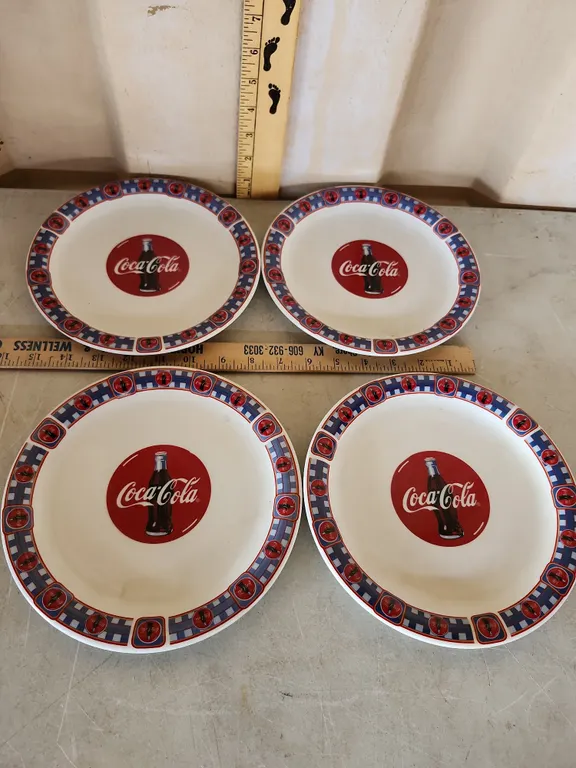 4 Coca Cola Company By Anchor Hocking Plates 8.25"
