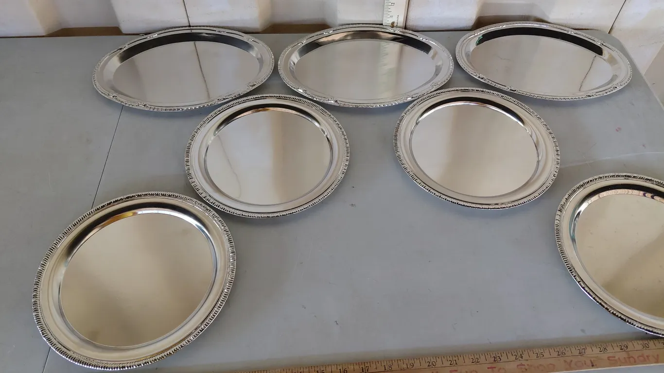7 Assorted Metal Trays