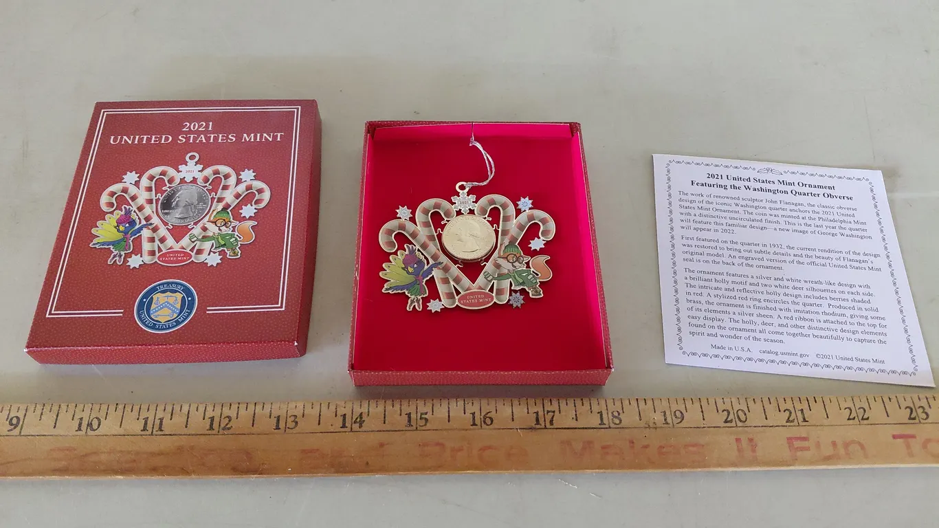 2021 United States Mint Quarter Ornament W/Box
