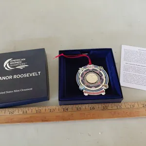 American Women Quarters Eleanor Roosevelt United States Mint Ornament W/Box & Paper