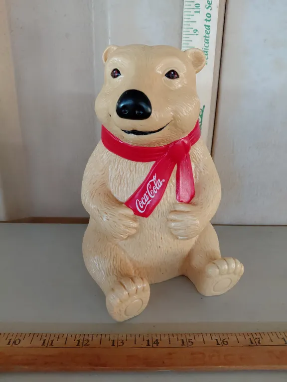 Vintage The Snack Factory, Mexico, Coca Cola Polar Bear Vinyl Bank