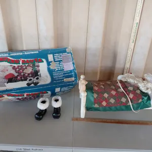 Vintage Sleeping Santa W/Box, Needs Cleaned/Box Has Damage