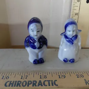 Vintage Japan Porcelain Dutch Salt/Pepper Shakers, Missing Stoppers