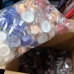 Bulk Lot of Mixed Color Foil and Paper Cupcake Baking Liners, Unused and Individually Packaged Cases