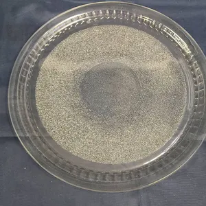 Clear Glass Replacement Microwave Turntable Plate with Textured Center and Ribbed Outer Edge Design