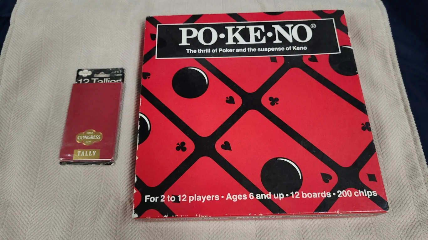 PO-KE-NO Complete Board Game Set with 12 Boards, 200 Chips by U.S. Playing Card Co. and Congress Tal