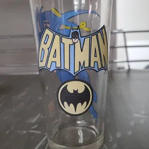 1986 DC Comics Batman Pepsi Collector Series Glass Featuring Classic Blue and Yellow Design DC Brand