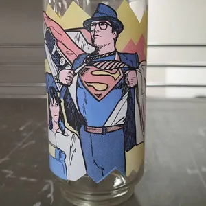 1978 Superman The Movie Pepsi Collector Glass Featuring Clark Kent and Lois Lane by DC Comics, See P