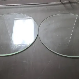 Clear Round Glass Shelves with Smooth Edges, Contemporary Design, See Photos for Measurements