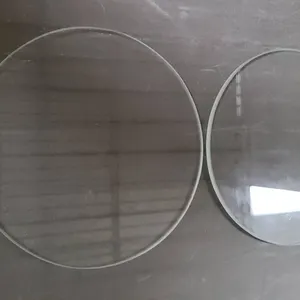 Round Clear Glass Discs or Panels, Flat Profile, Transparent, Unmarked, See Photos for Measurements