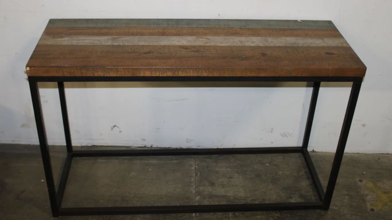 Rustic Wood & Metal Console Table