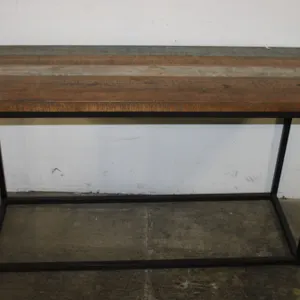 Rustic Wood & Metal Console Table