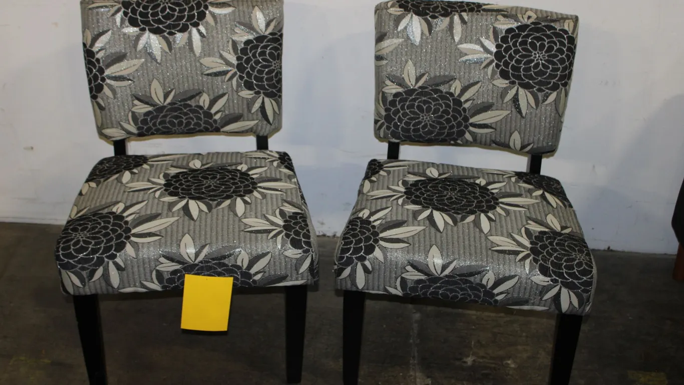 Gray Floral Accents Chairs