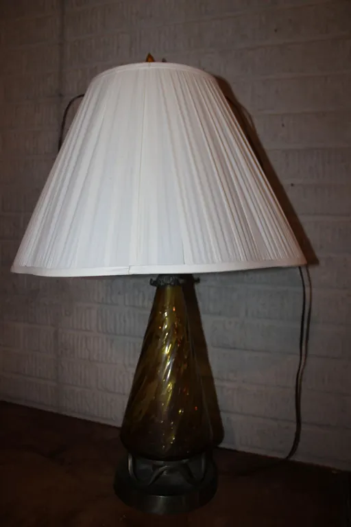 Amber Glass Table Lamp