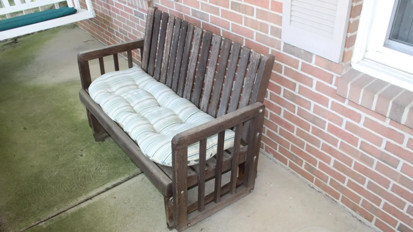 Rustic Wood Porch Bench
