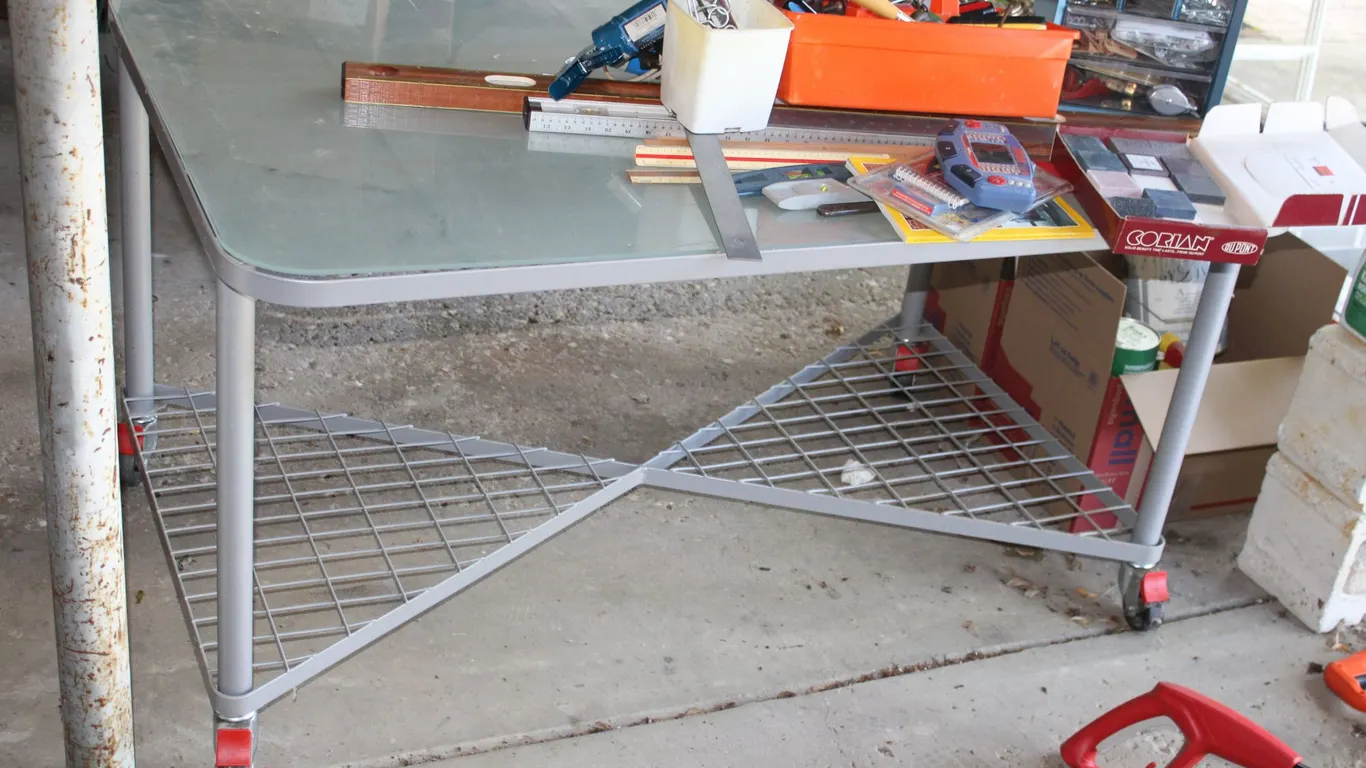 Glass & Metal Work Table