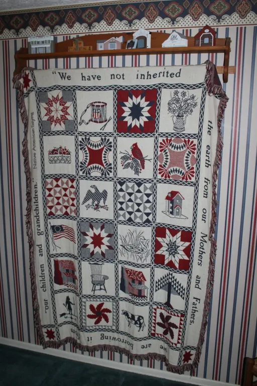 Patriotic Woven Throw & Quilt Rack