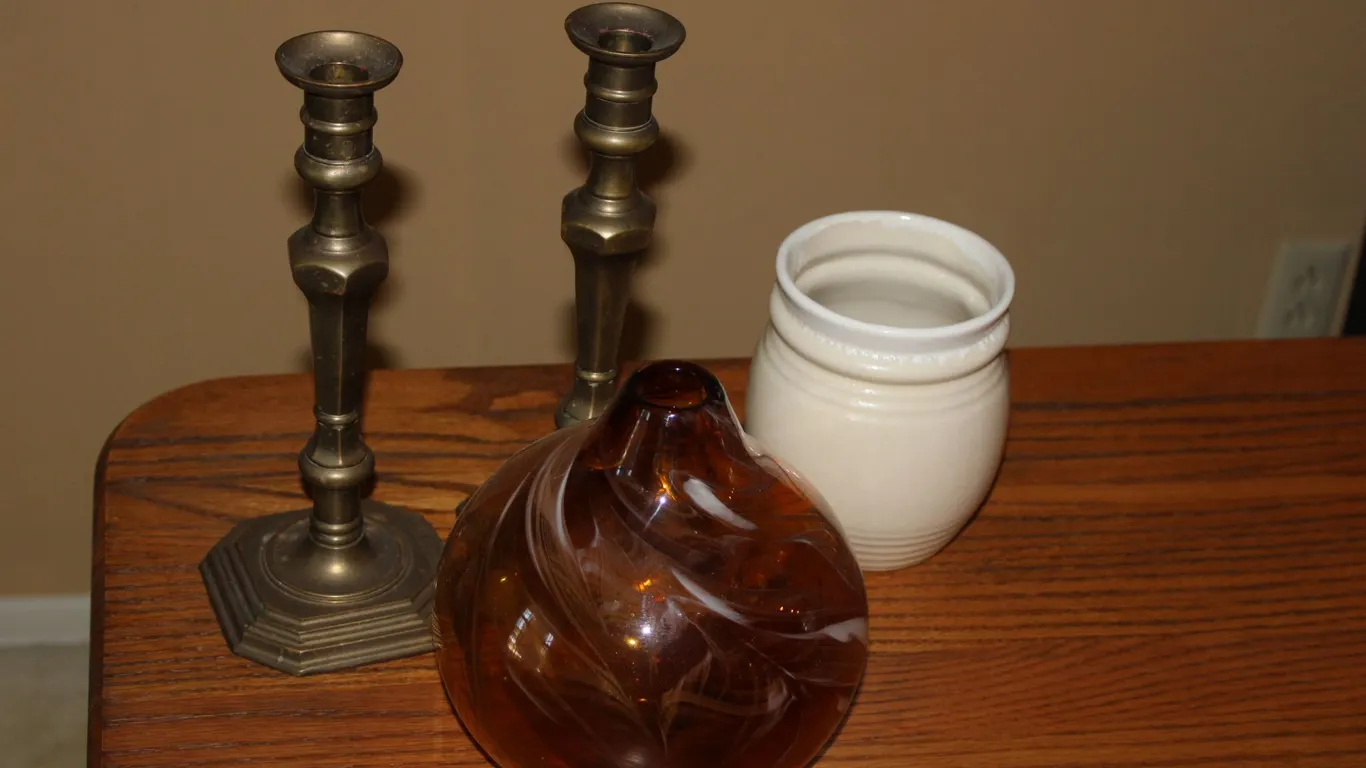 Brass Candlesticks & Vases