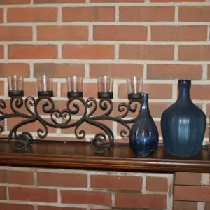 Iron Candleholder & Glassware