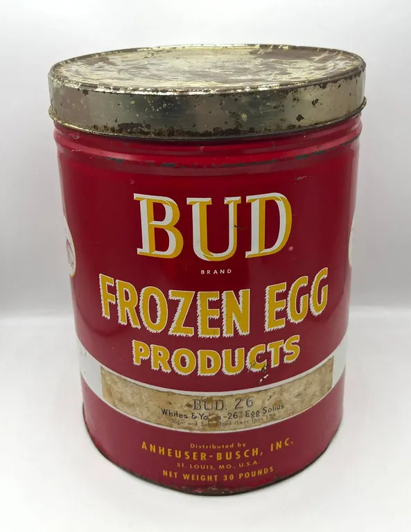 Bud Frozen Egg Products Tin Can Anheuser-Busch