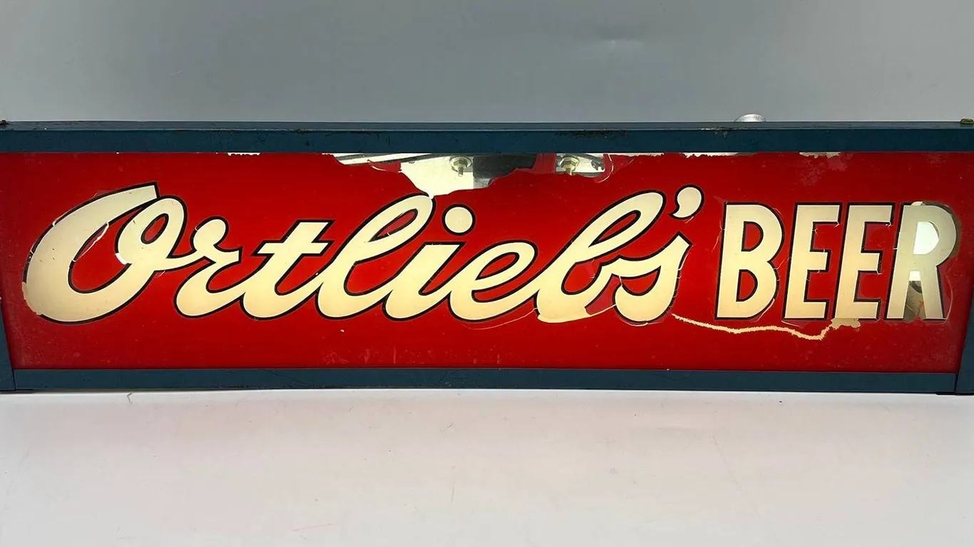 Ortlieb's Beer Lighted Sign with Metal Frame