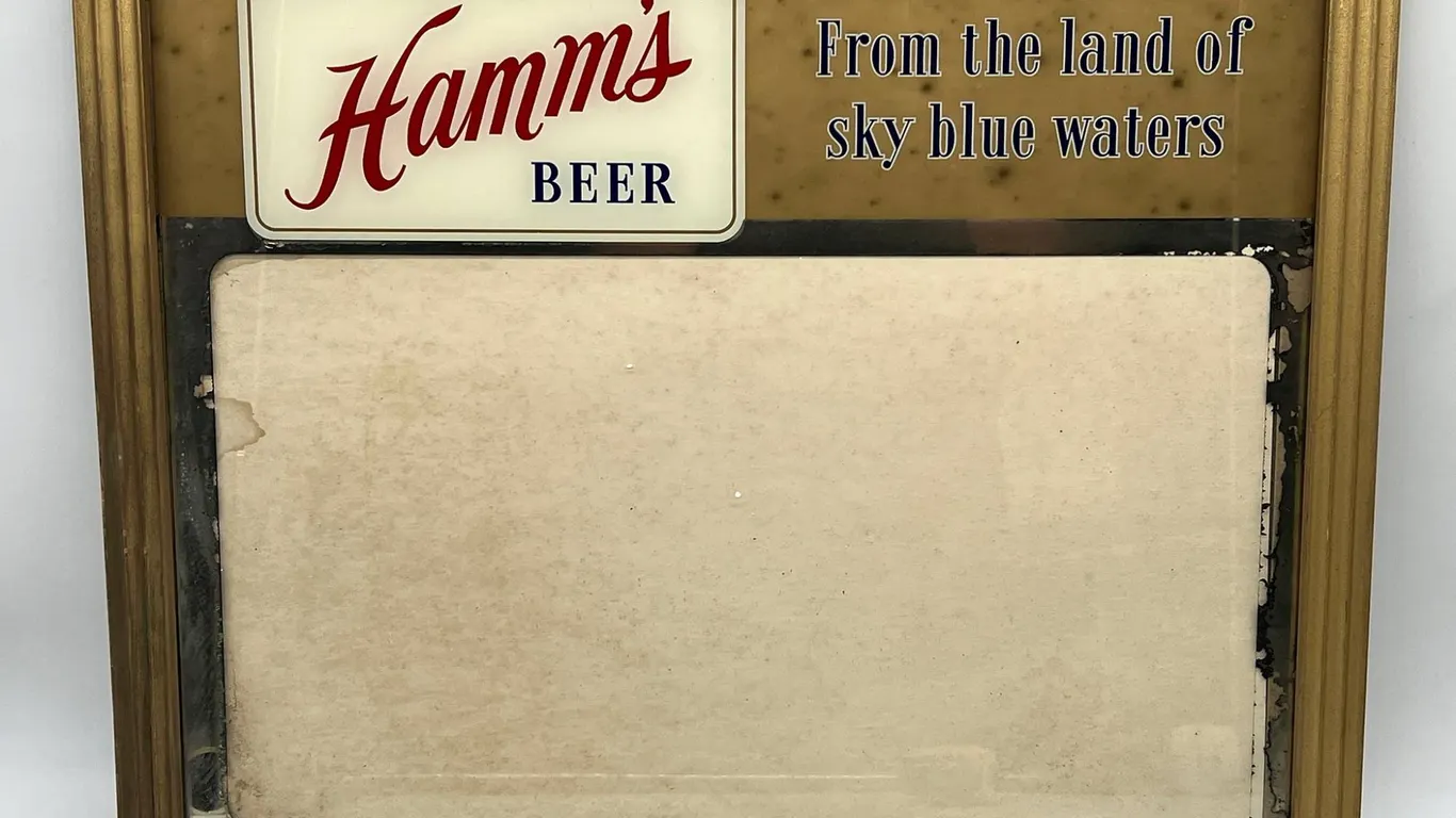 Hamm's Beer Display Sign with Frame