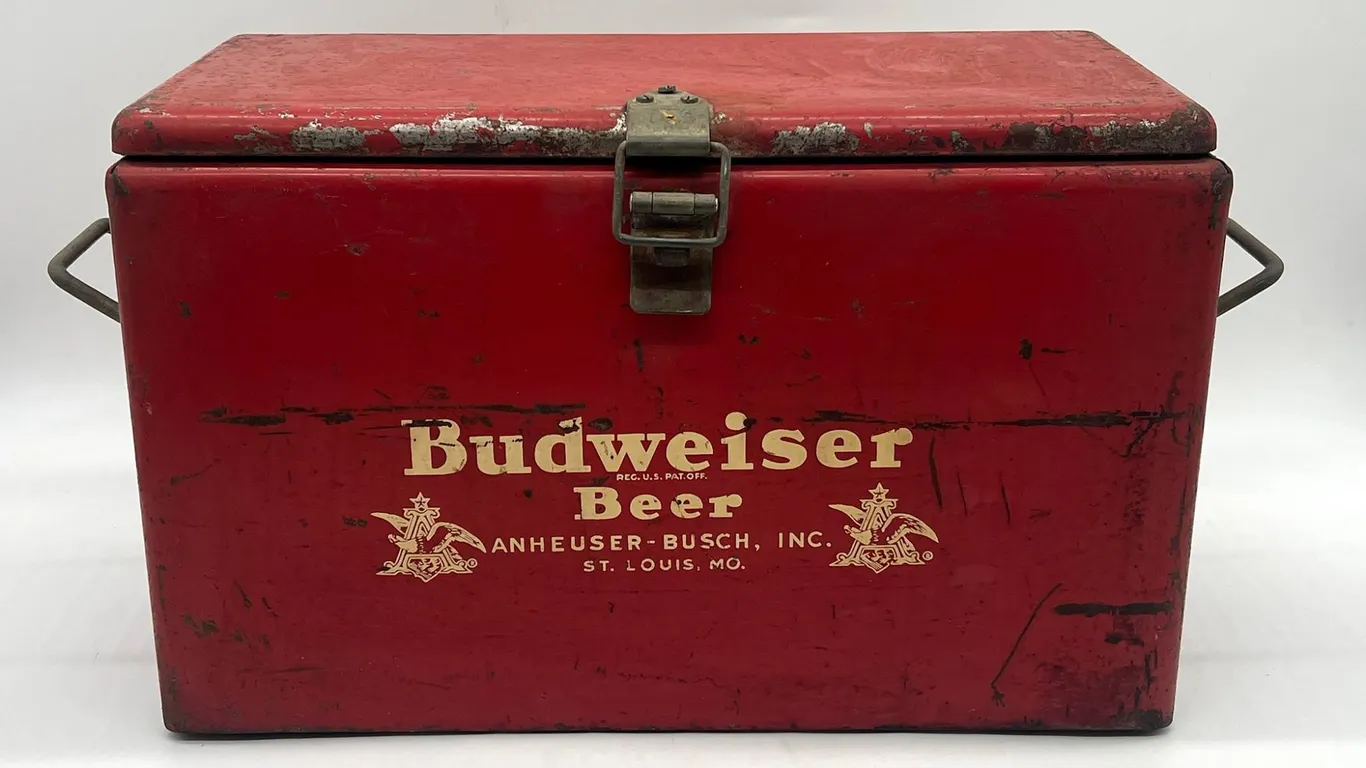 Budweiser Beer Metal Cooler with Handles