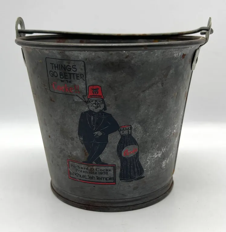 Stroh's Beer Metal Bucket with Shrine Temple Motif