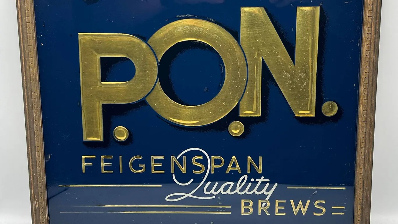 Feigenspan P.O.N. Beer Sign in Wooden Frame