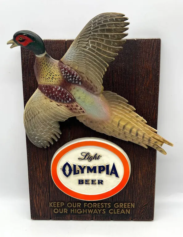 Olympia Light Beer Pheasant Wall Sign by Timely Products