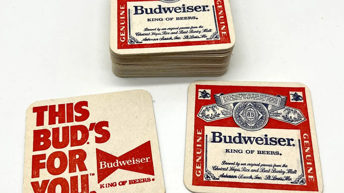 32 Budweiser Cardboard Beer Coasters