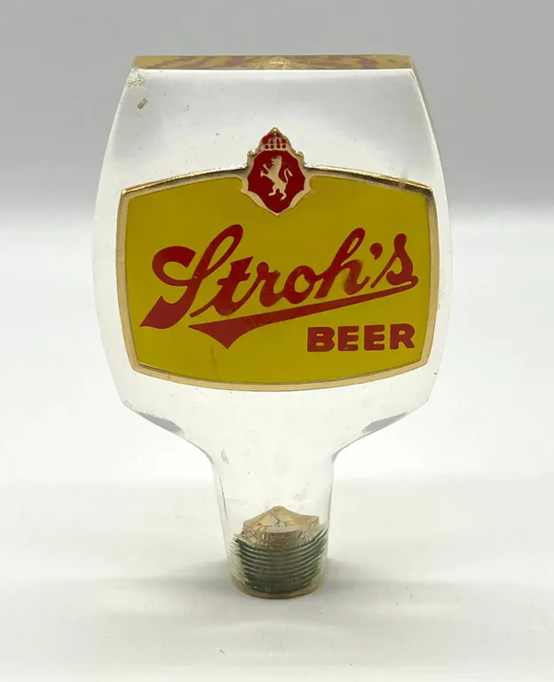 Stroh's Beer Tap Handle Acrylic with Logo