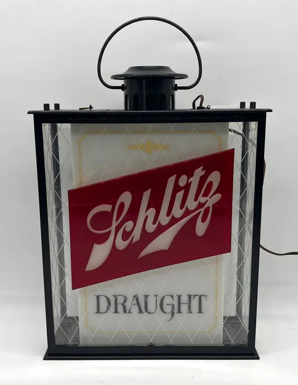 Schlitz Draught Beer Lighted Sign Lantern