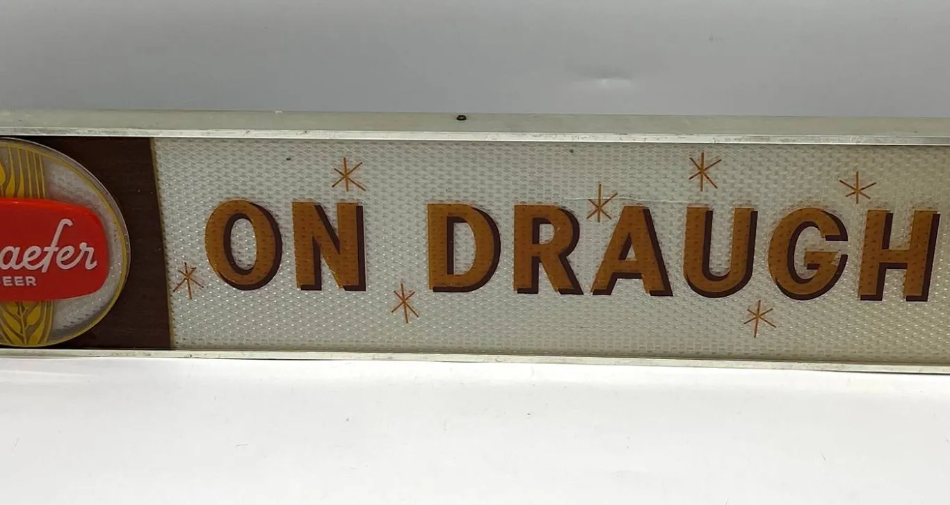 Schaefer Beer On Draught Lighted Sign (Needs Bulb)