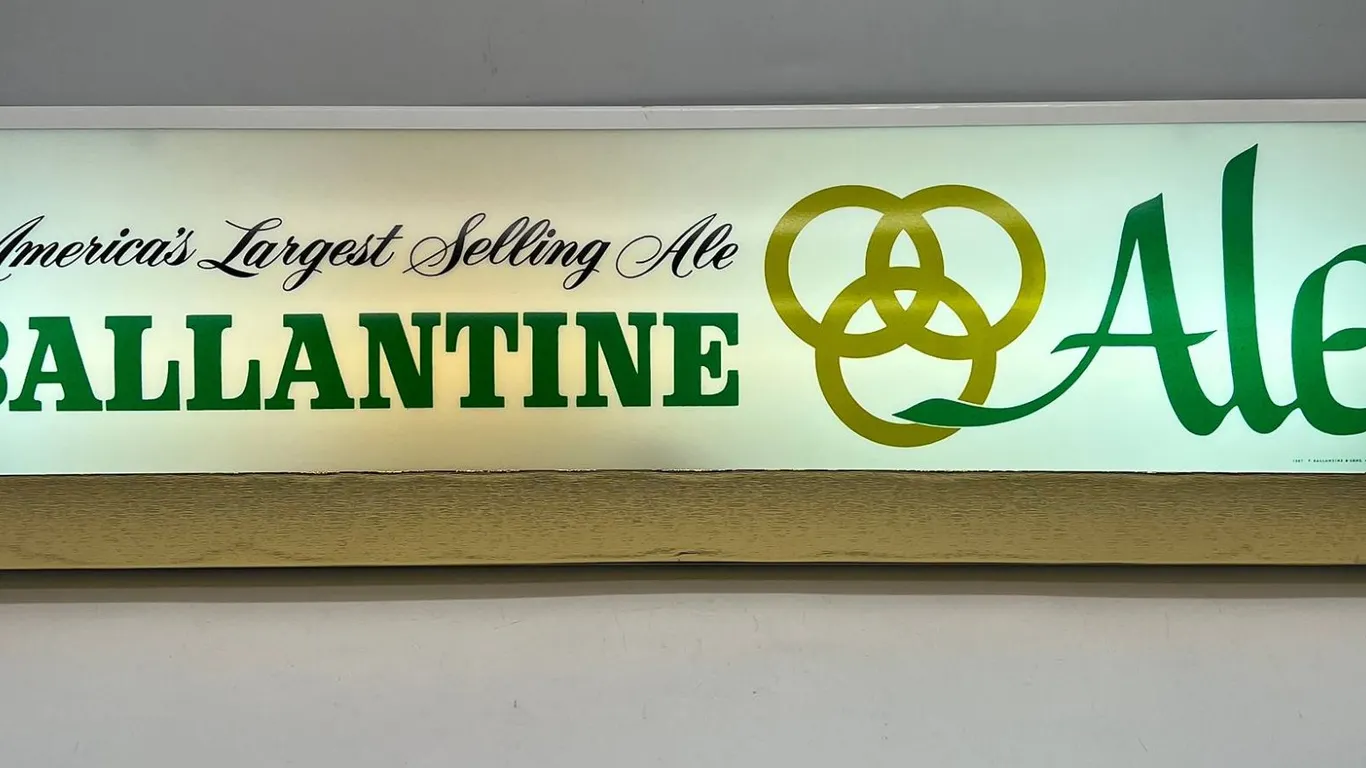 Ballantine Ale Illuminated Beer Sign, 1967 NOS