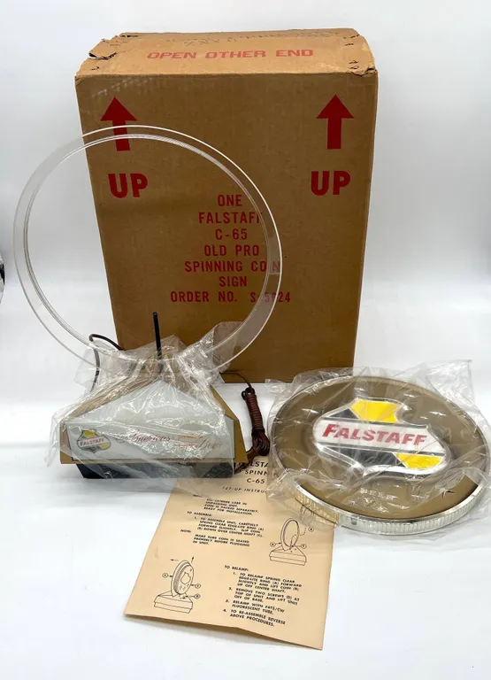 Falstaff C-65 Old Pro Spinning Coin Beer Light with Box