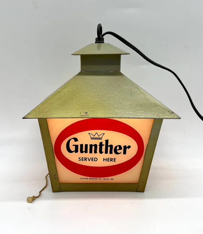 Gunther Beer Lantern-Style Lighted Sign