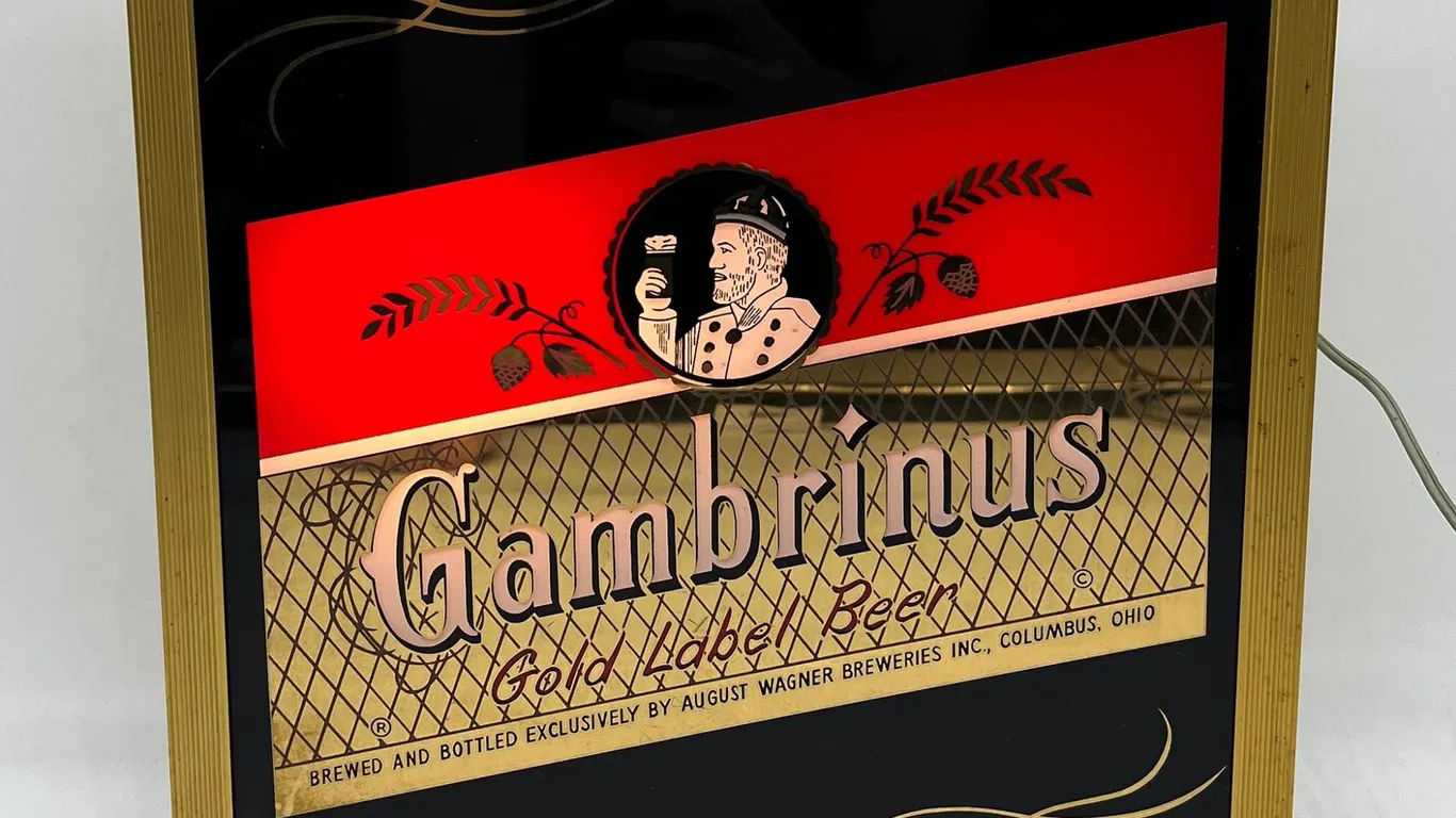 Gambrinus Gold Label Beer Lighted Sign