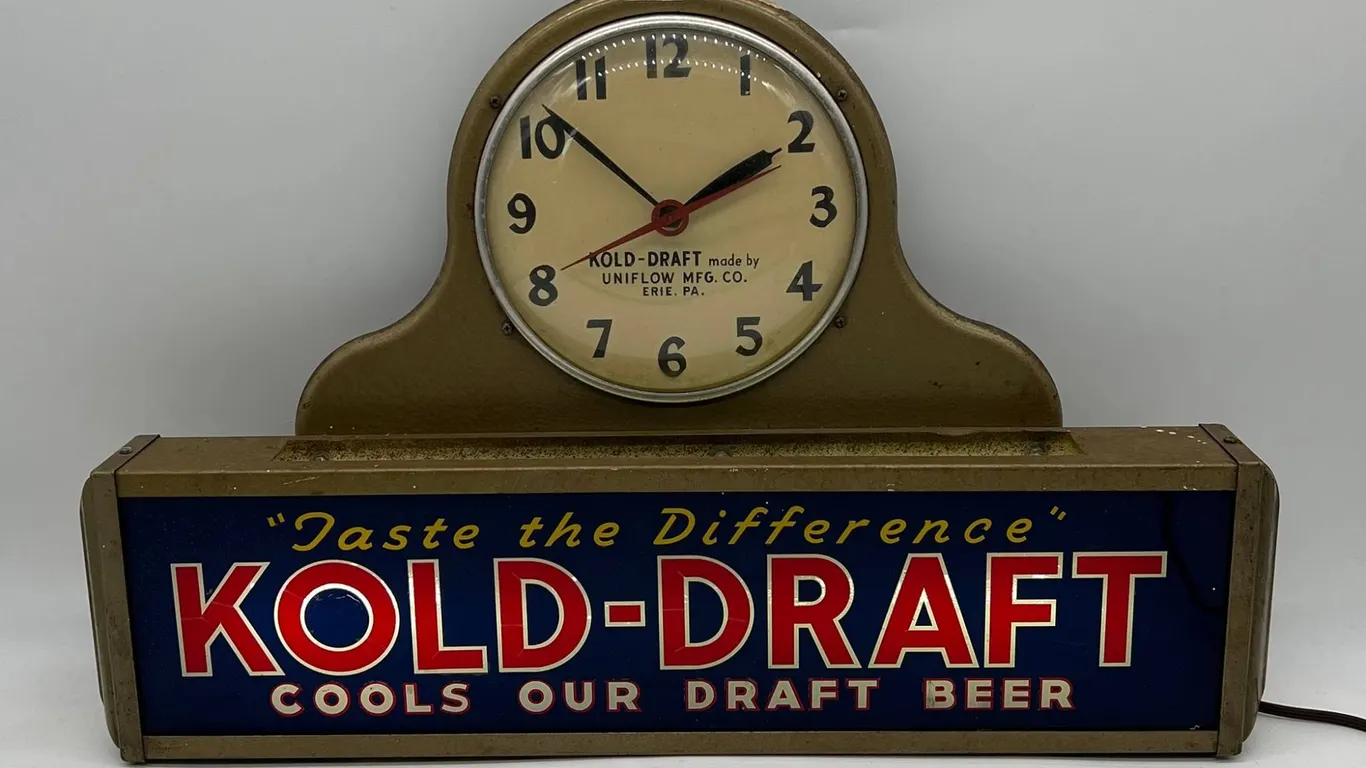 Kold-Draft Illuminated Beer Advertising Clock