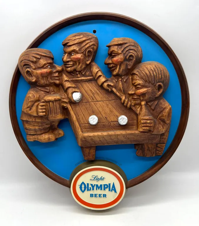 Olympia Beer Lighted 3D Wall Sign with Bar Scene